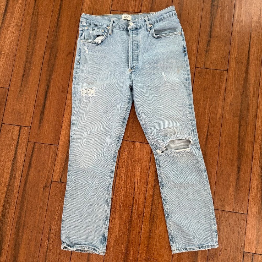 Women's 30 Citizens of Humanity Premium Vintage Jolene Distressed Straight Jeans